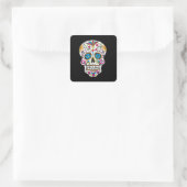 Cute Sugar Skull Happy Day of the Dead Vierkante Sticker (Tas)