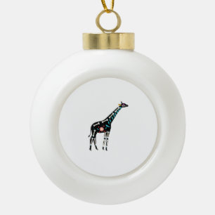 Cute Sugar Skull Mexicaanse Giraffe Halloween Day Keramische Bal Ornament