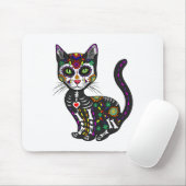 Cute Sugar Skull Mexican Cat Halloween Day of the Muismat (Met muis)