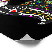 Cute Sugar Skull Mexican Cat Halloween Day of the Poster (Hoek)