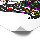 Cute Sugar Skull Mexican Cat Halloween Day of the Poster (Hoek)