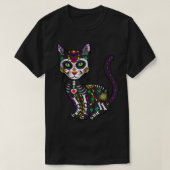 Cute Sugar Skull Mexican Cat Halloween Day of the T-shirt (Design voorkant)