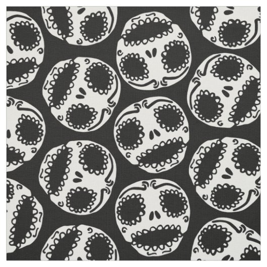 Cute Sugar Skull Patroon Stof (Swatch)