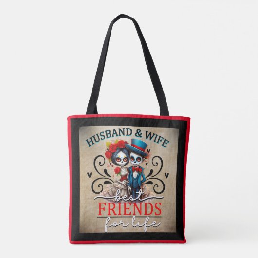 Cute Sugar Skull Tote Bag (Achterkant)