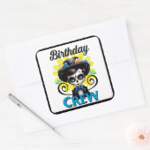 Cute Sugar Skull Vierkante Sticker (Envelop)