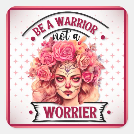 Cute Sugar Skull Vierkante Sticker (Voorkant)