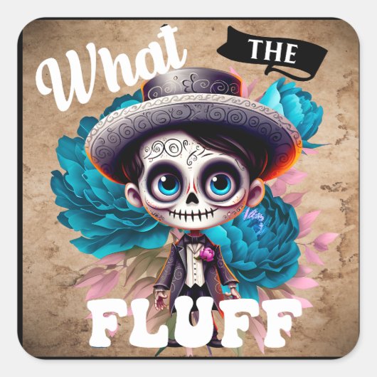 Cute Sugar Skull Vierkante Sticker (Voorkant)