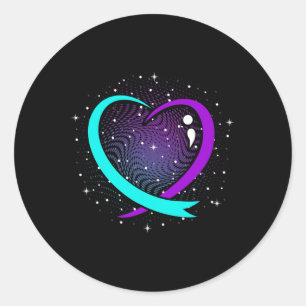 Cute Suicide Awareness Heart Happy Support Grafisc Ronde Sticker