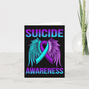 Cute Suicide Awareness Wings Happy Support Graphic Kaart