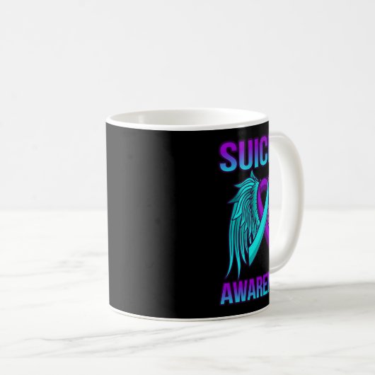 Cute Suicide Awareness Wings Happy Support Graphic Koffiemok (Voorkant rechts)