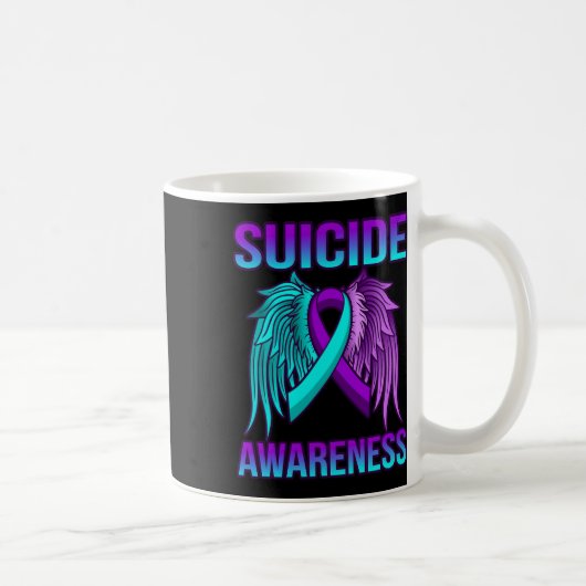 Cute Suicide Awareness Wings Happy Support Graphic Koffiemok (Rechts)