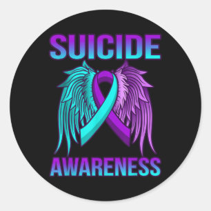 Cute Suicide Awareness Wings Happy Support Graphic Ronde Sticker