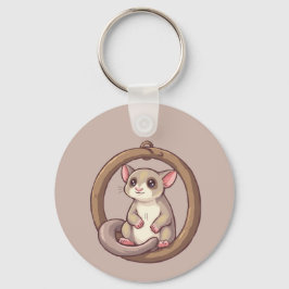 Cute Suikereekhoorn Ornament Kunst Sleutelhanger