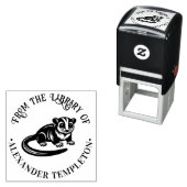 Cute Suikerzweefvliegtuig Bibliotheek Boeknaam #1P Zelfinktende Stempel (In situ)