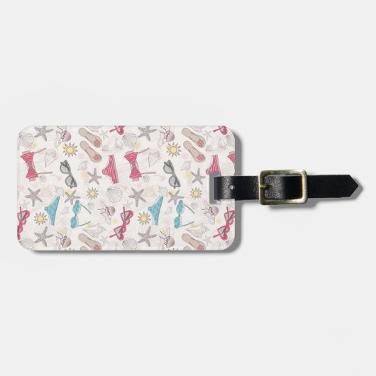 Cute Summer Abstract Pattern Bagagelabel (Voorkant horizontaal)