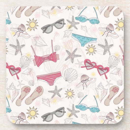 Cute Summer Abstract Pattern Bier Onderzetter (Voorkant)
