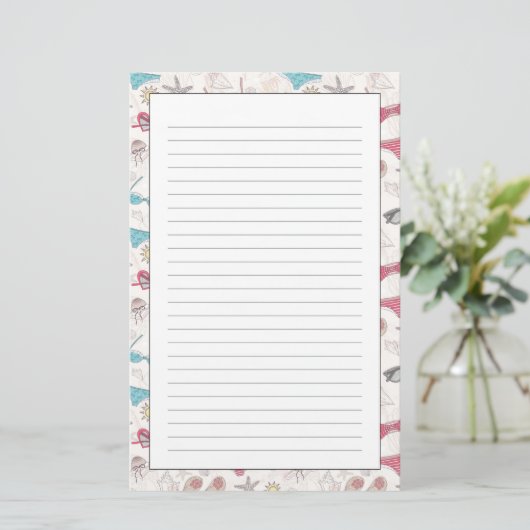 Cute Summer Abstract Pattern Briefpapier (Staand voorkant)