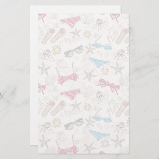 Cute Summer Abstract Pattern Briefpapier (Voorkant / Achterkant)