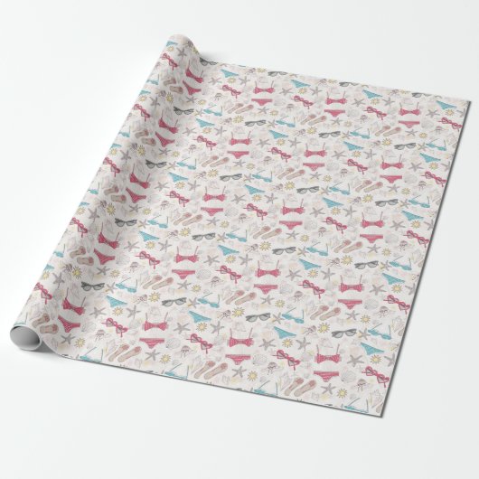 Cute Summer Abstract Pattern Cadeaupapier (Uitgerold)