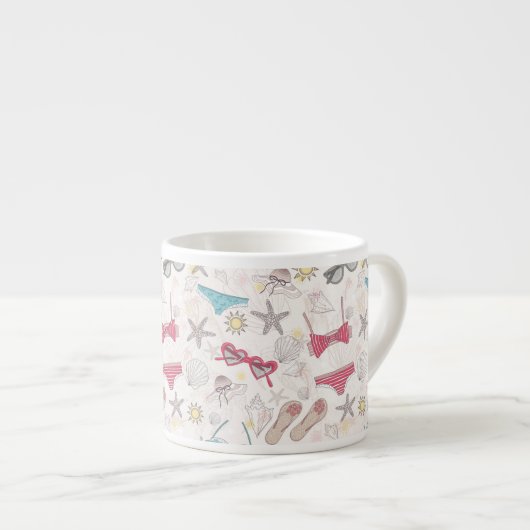 Cute Summer Abstract Pattern Espresso Kop (Voorkant rechts)