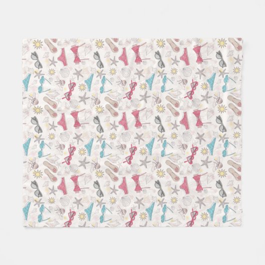 Cute Summer Abstract Pattern Fleece Deken (Voorkant (Horizontaal))