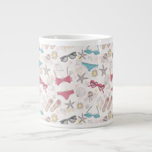 Cute Summer Abstract Pattern Grote Koffiekop (Voorkant)