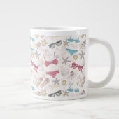 Cute Summer Abstract Pattern Grote Koffiekop (Rechts)