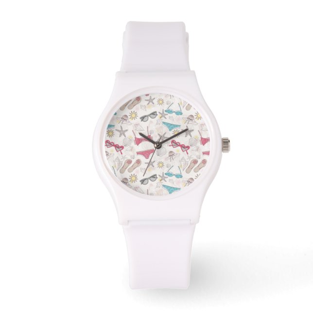 Cute Summer Abstract Pattern Horloge (Voorkant)