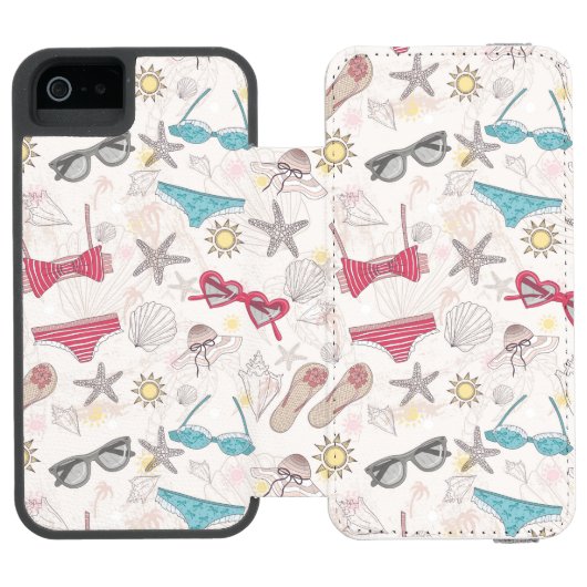 Cute Summer Abstract Pattern Incipio iPhone Portemonnee Hoesje (Agenda Open)