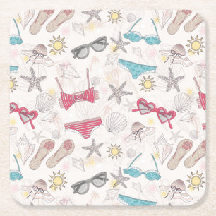 Cute Summer Abstract Pattern Kartonnen Onderzetters