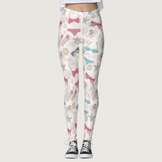 Cute Summer Abstract Pattern Leggings (Voorkant)