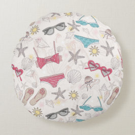 Cute Summer Abstract Pattern Rond Kussen