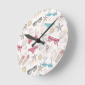 Cute Summer Abstract Pattern Ronde Klok (Hoek)