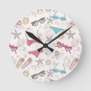 Cute Summer Abstract Pattern Ronde Klok