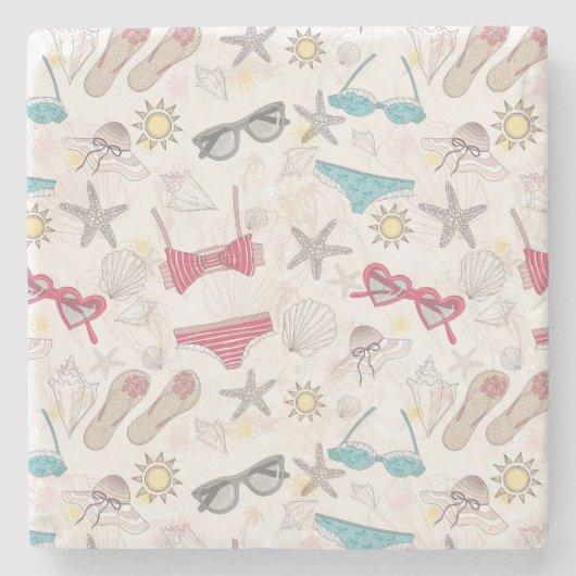 Cute Summer Abstract Pattern Stenen Onderzetter (Voorkant)