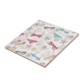 Cute Summer Abstract Pattern Tegeltje (Zijkant)