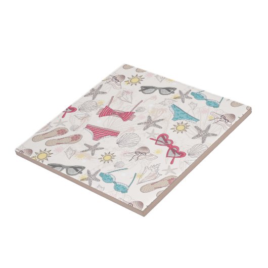 Cute Summer Abstract Pattern Tegeltje (Zijkant)