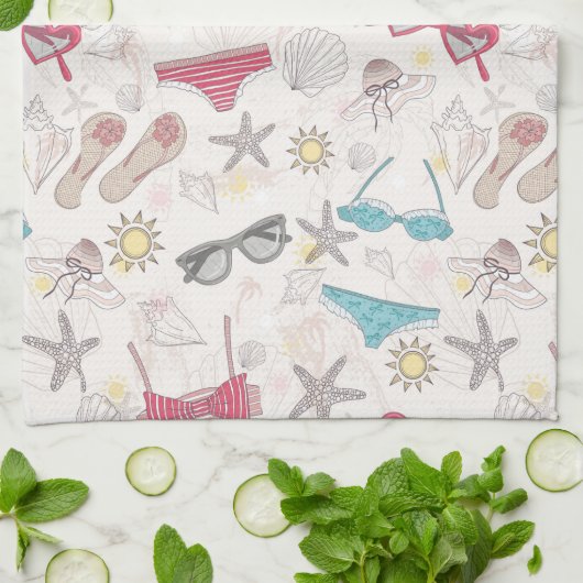 Cute Summer Abstract Pattern Theedoek (Gevouwen)