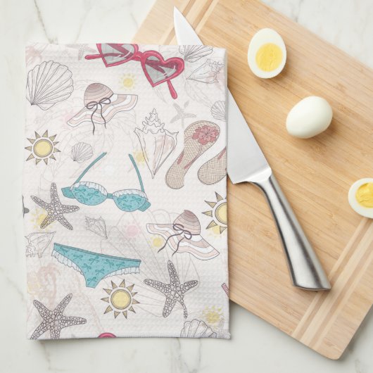 Cute Summer Abstract Pattern Theedoek (Quarter Fold)