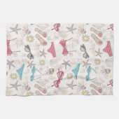 Cute Summer Abstract Pattern Theedoek (Horizontaal)