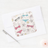 Cute Summer Abstract Pattern Vierkante Sticker (Envelop)