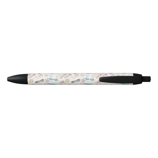 Cute Summer Abstract Pattern Zwarte Inkt Pen (Achterkant)