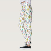 Cute Summer Beach Holiday Doodles Leggings (Links)