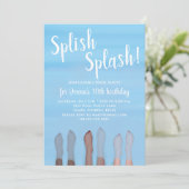 Cute Summer Beach Lake Ocean Girly Party Kaart (Staand voorkant)