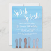 Cute Summer Beach Lake Ocean Girly Party Kaart (Voorkant)