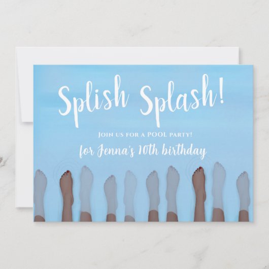 Cute Summer Beach Lake Ocean Girly Party Kaart (Voorkant)