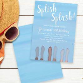 Cute Summer Beach Lake Ocean Girly Party Kaart