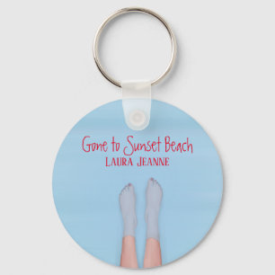Cute Summer Beach Lake Ocean Whimsical Sleutelhanger