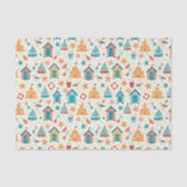 Cute Summer Beach Ocean Pattern Tissue Paper Tissuepapier (Voorkant)