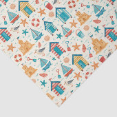 Cute Summer Beach Ocean Pattern Tissue Paper Tissuepapier (Detail)
